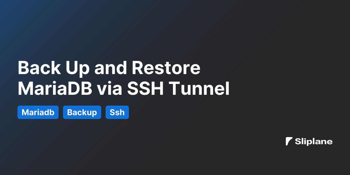MariaDB-Datenbanken über SSH-Tunnel sichern und wiederherstellen